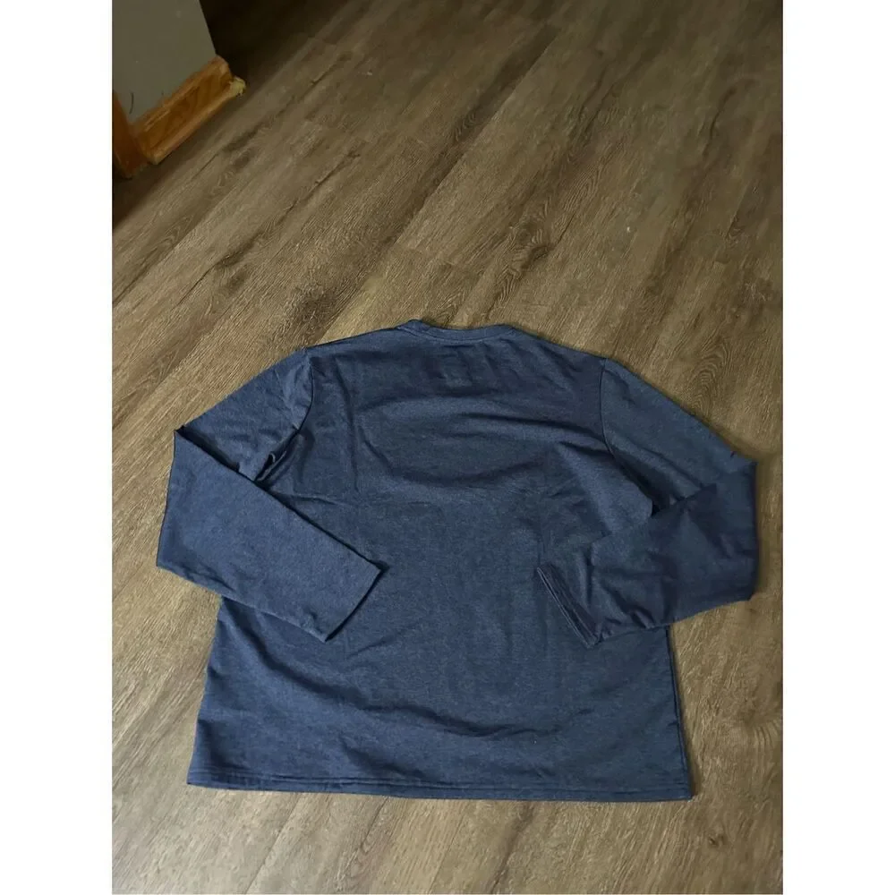 Eddie Bauer FreeDry Activewear Shirt Men's XL Long Sleeve Raglan Heather Blue